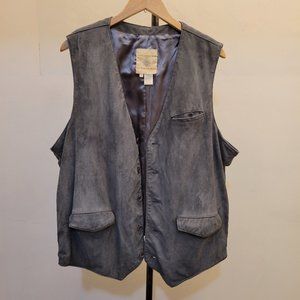 The Territory Ahead suede vest gray genuine leather men's XL washable